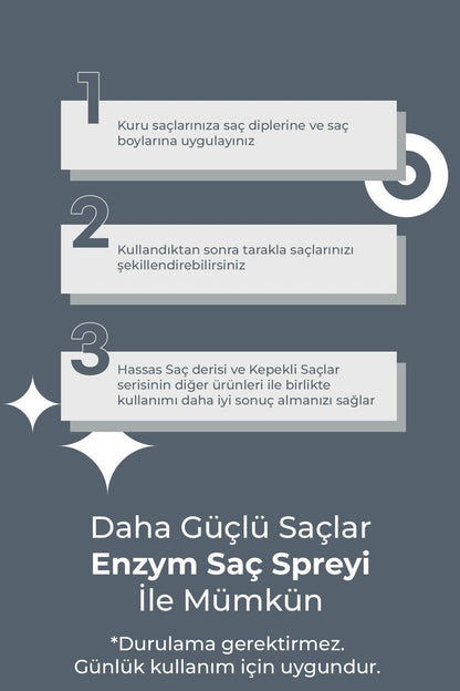 Enzym Cosmetic Hassas Saç Derisi Ve Kepekli Saçlara Özel Kepek Önleyici Sprey 200 ml