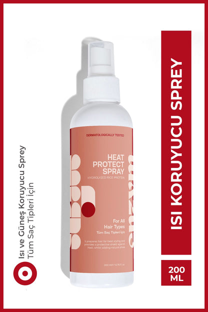 Isı ve güneş koruyucu etkili saç spreyi 200 ml (keratin + hidrolize pirinç proteini)