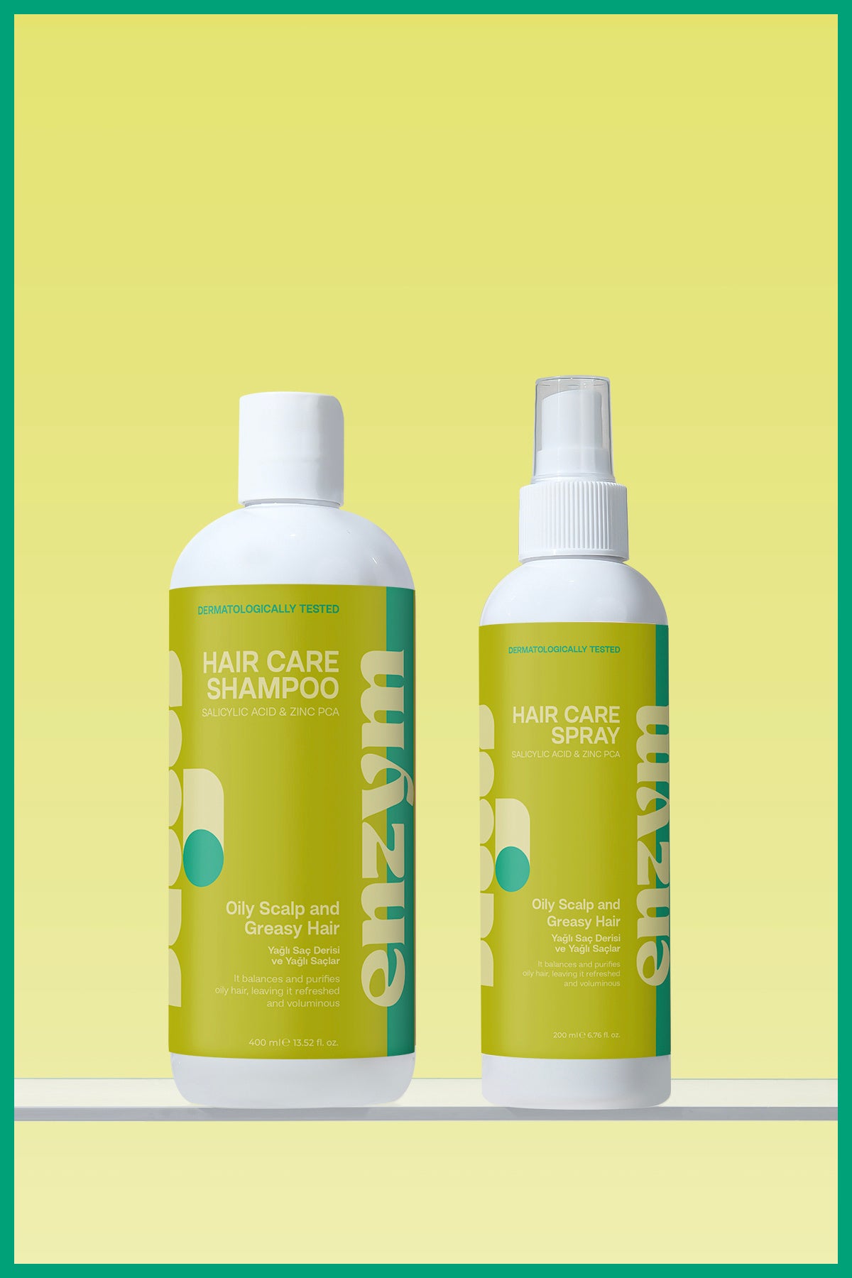 Enzym Cosmetic Yağlı saç derisi ve Yağlı saçlar için Saç Bakım Şampuanı 400 ml (tuzsuz)