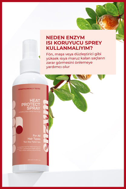 Isı ve güneş koruyucu etkili saç spreyi 200 ml (keratin + hidrolize pirinç proteini)