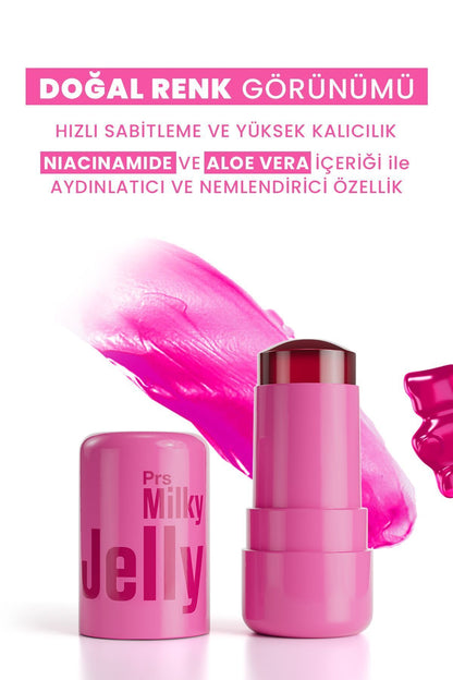Procsin Milky Jelly Doğal Görünüm Dudak ve Yanak Renklendirici Allık Pembe (Pink) 5 GR