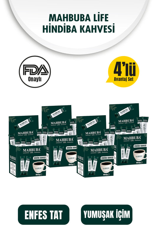 Mahbuba Hindiba Kahvesi Detox Form Diyet Kahve 4x 120gr ( 4 Aylık Kullanım )