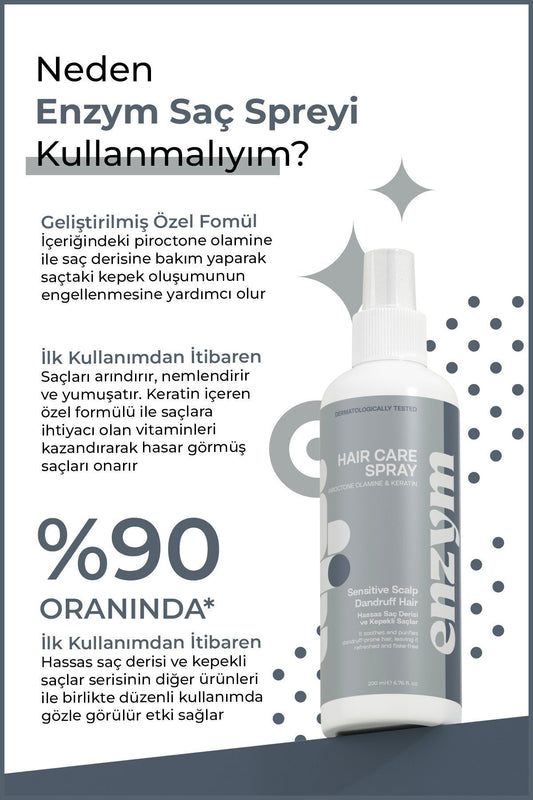 Enzym Cosmetic Hassas Saç Derisi Ve Kepekli Saçlara Özel Kepek Önleyici Sprey 200 ml