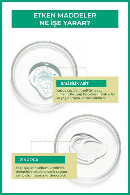 Enzym Cosmetic Yağlı saç derisi ve Yağlı saçlar için Saç Bakım Şampuanı 400 ml (tuzsuz)