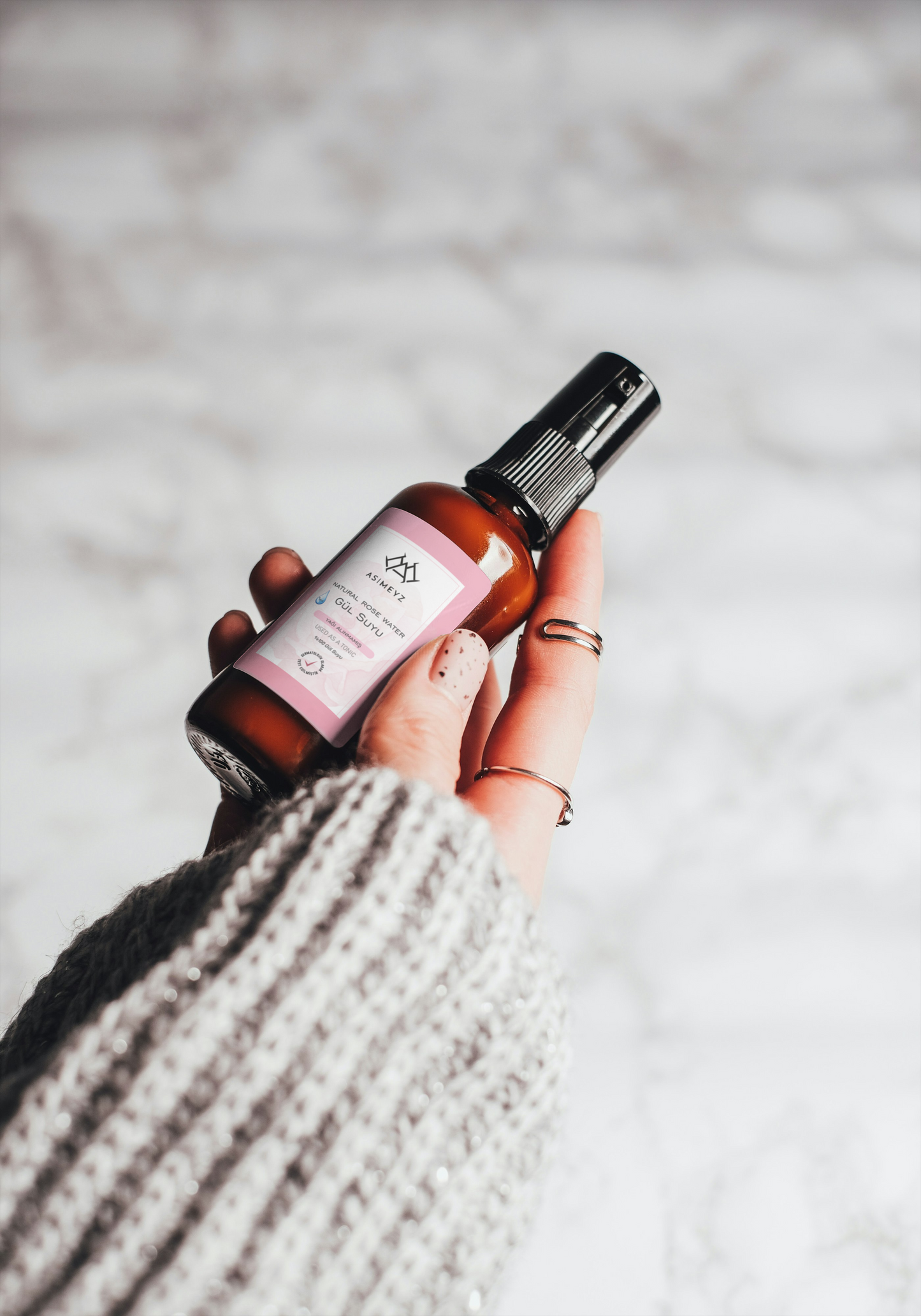 Saf Gül Suyu %100 Doğal, Yağı Alınmamış 100 ml Sprey