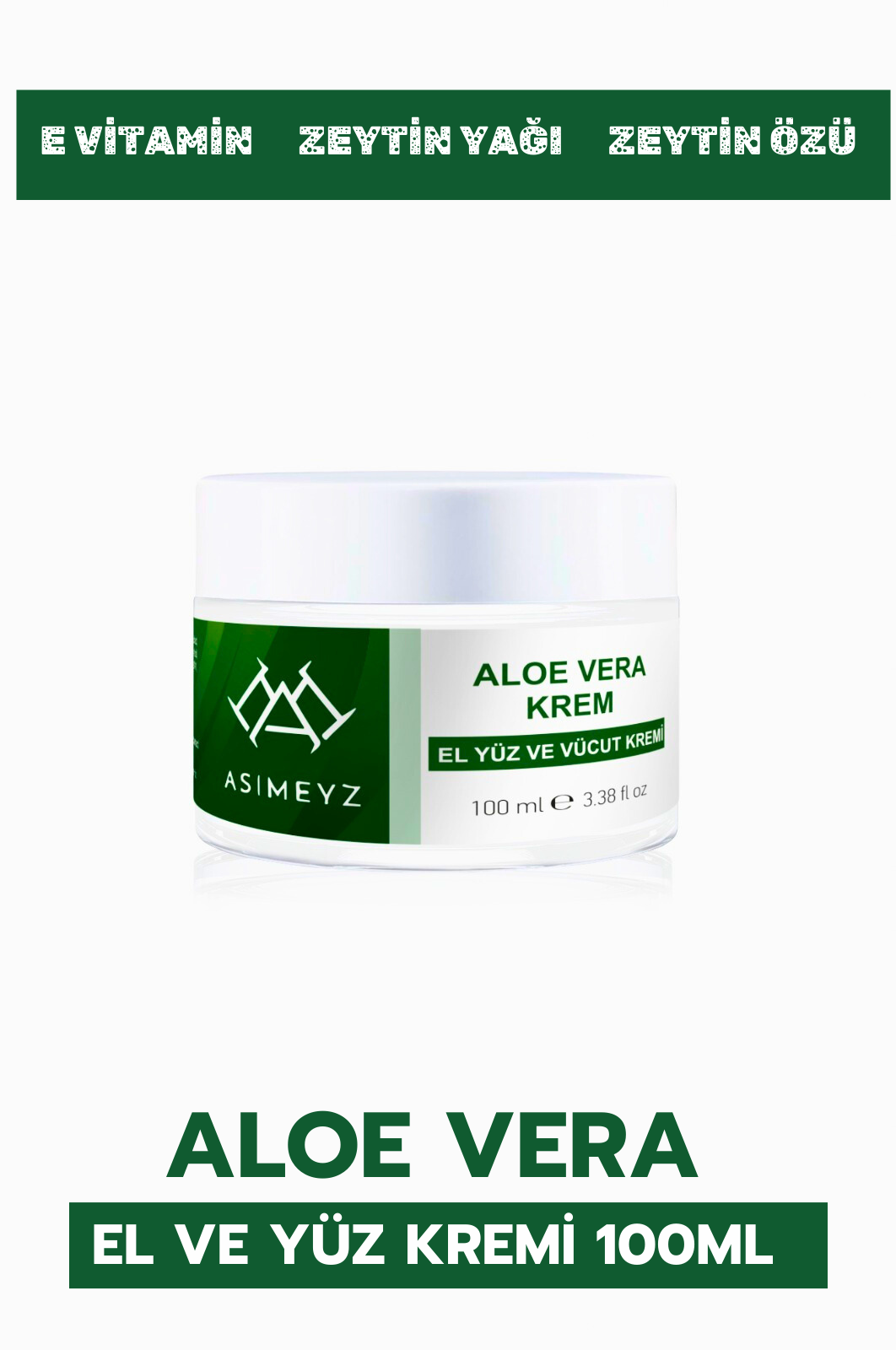 Ferahlatıcı Ve Nemlendirici, Yatıştırıcı Saf Aloe Vera Jel Krem 100ml (Paraben ve alkol içermez)