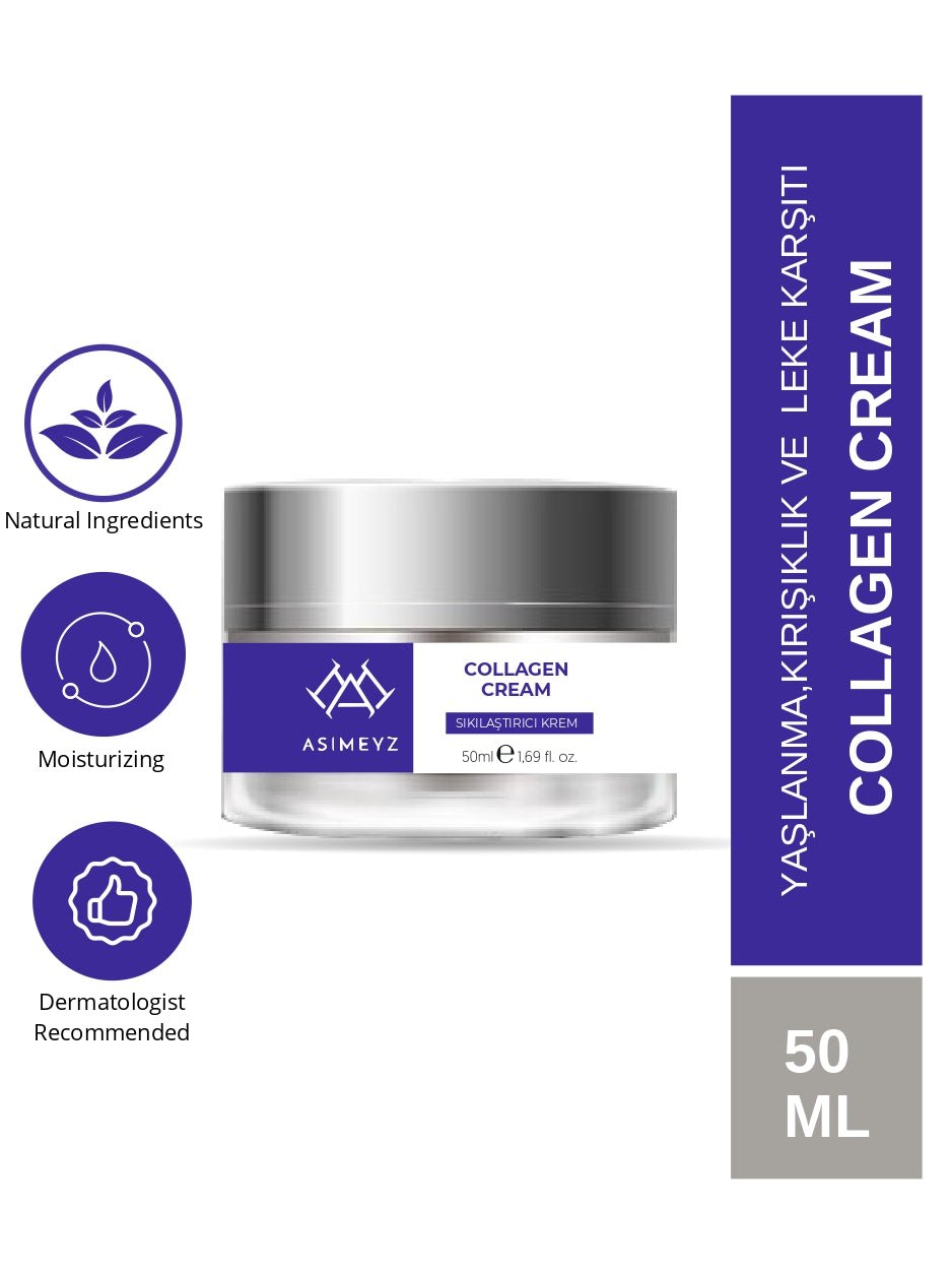 Yaşlanma Karşıtı Kolajen Krem, Anti-aging, Kırışıklık Karşıtı, Sıkılaştırıcı, Onarıcı,Collagen 50ML