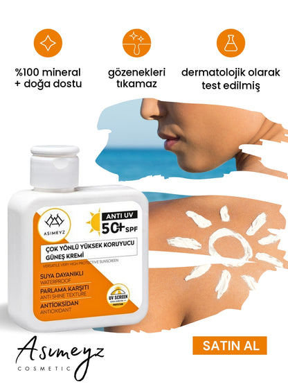 Çok Yönlü Yüksek Korumalı Spf +50 Faktör Anti UV Sun Care -Güneş Kremi 100 ml