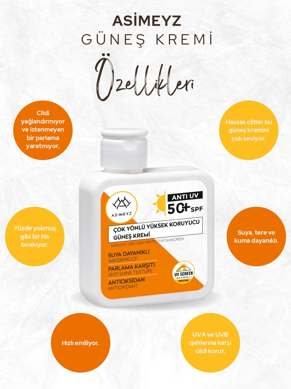 Çok Yönlü Yüksek Korumalı Spf +50 Faktör Anti UV Sun Care -Güneş Kremi 100 ml